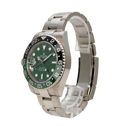 Rolex GMT-Master II Weißgold 126729VTNR Green, 18 kt Weißgold-Gehäuse, grünes Zifferblatt und Keramik-Lünette.