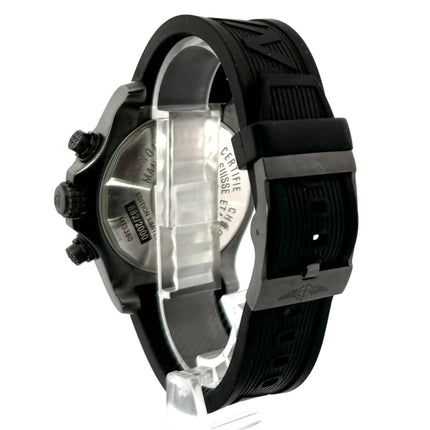 Breitling Avenger Skyland Black Steel M1338010.B864 Rückseite mit DLC-beschichtetem Gehäuse, schwarzem Kautschukband und Dornschließe