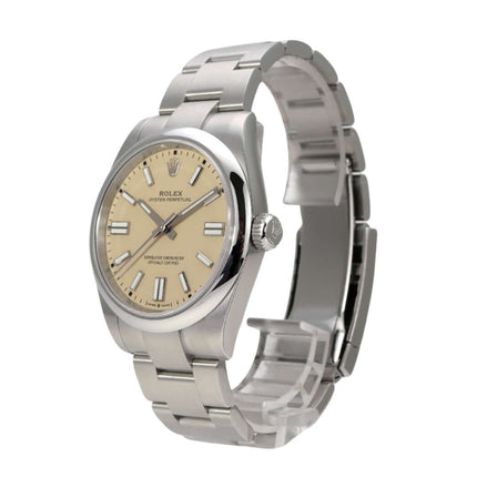 Rolex Oyster Perpetual 41 Ref. 134300, Edelstahl, beiges Zifferblatt, Automatik, 41 mm, wasserdicht bis 10 bar.