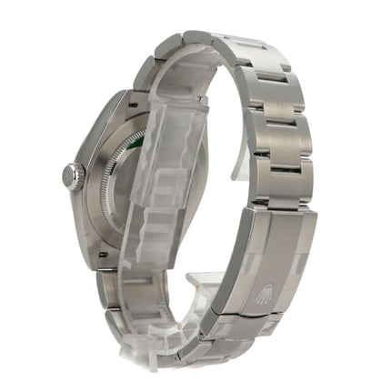 Rolex Oyster Perpetual 41 Ref. 134300, Edelstahl-Gehäuse und Oyster-Armband, Seiteansicht.