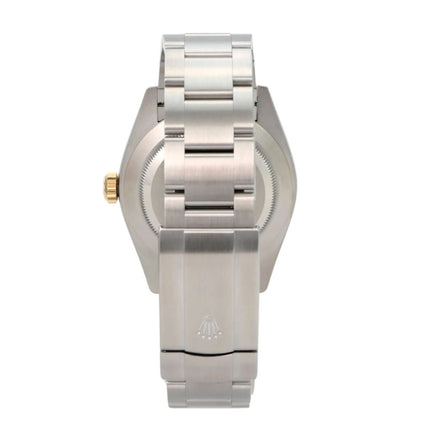 Rolex Oyster Perpetual 41 Ref. 134303 Grau, Edelstahlgehäuse, Gelbgold-Lünette, Oyster-Band, Rückansicht