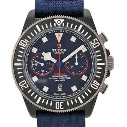 Tudor Pelagos FXD Chrono M25807KN-0001 Alinghi Red Bull Racing Edition mit blauem Zifferblatt und Textilband