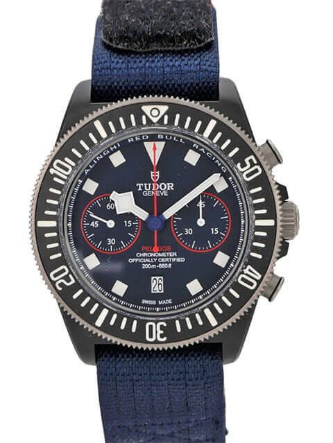 Tudor Pelagos FXD Chrono M25807KN-0001 Alinghi Red Bull Racing Edition mit blauem Zifferblatt und Textilband