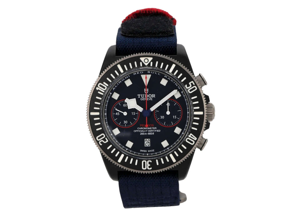 Tudor Pelagos FXD Chrono M25807KN-0001 Alinghi Red Bull Racing Edition mit blauen Textilband und Carbongehäuse