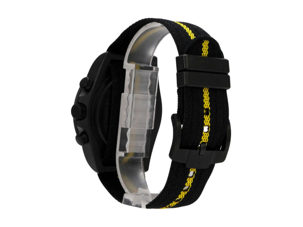 Tudor Pelagos FXD Chrono Yellow M25827KNJN-0001 Tour de France seitliche Ansicht mit schwarzem Textilband