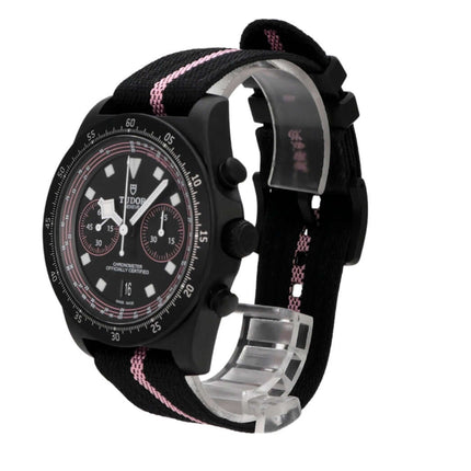 Tudor Pelagos FXD Chrono Pink M25827KNRS-0002 Giro d'Italia mit schwarzem Zifferblatt und Textilband