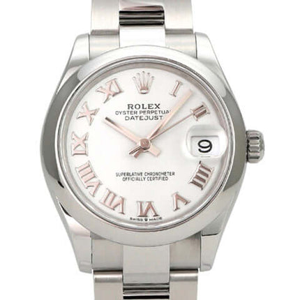 Rolex Datejust 31 Oystersteel 278240 Weiß Römisch, weißes Zifferblatt, Edelstahlarmband, Datum, Automatik