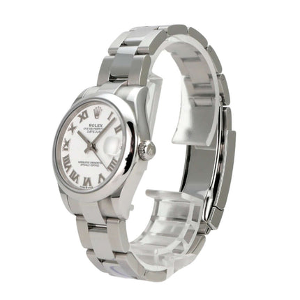 Rolex Datejust 31 Oystersteel 278240 Weiß Römisch, Edelstahl-Armbanduhr mit weißem Zifferblatt und Oysterband