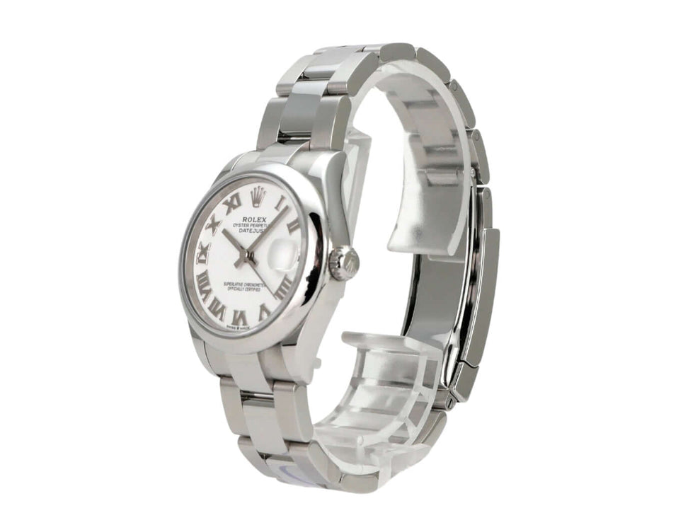 Rolex Datejust 31 Oystersteel 278240 Weiß Römisch, Edelstahl-Armbanduhr mit weißem Zifferblatt und Oysterband