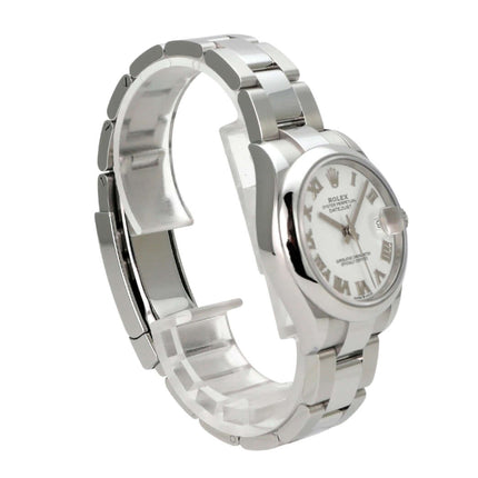 Rolex Datejust 31 Oystersteel 278240 Weiß Römisch, Damenarmbanduhr aus Edelstahl mit weißem Zifferblatt