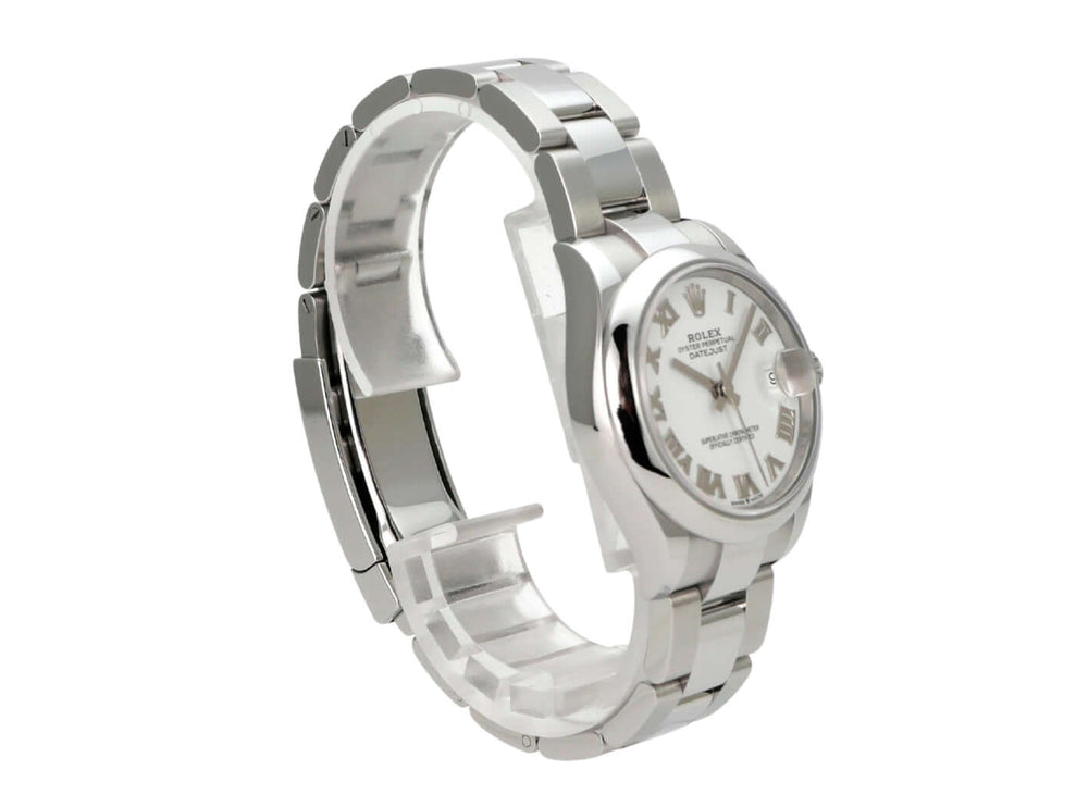 Rolex Datejust 31 Oystersteel 278240 Weiß Römisch, Damenarmbanduhr aus Edelstahl mit weißem Zifferblatt