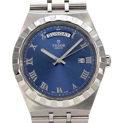 Tudor Royal Day-Date Ref. M28600-0005 mit blauem Zifferblatt, Edelstahlband und römischen Ziffern