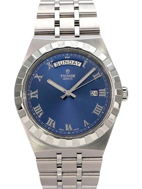 Tudor Royal Day-Date Ref. M28600-0005 mit blauem Zifferblatt, Edelstahlband und römischen Ziffern