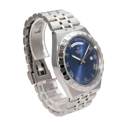 Tudor Royal Day-Date Ref. M28600-0005, blaues Zifferblatt, Edelstahlarmband, Automatik, Gebrauchtuhr