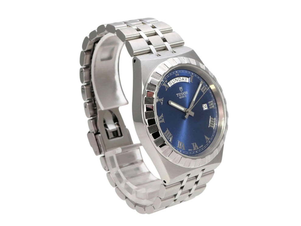 Tudor Royal Day-Date Ref. M28600-0005, blaues Zifferblatt, Edelstahlarmband, Automatik, Gebrauchtuhr