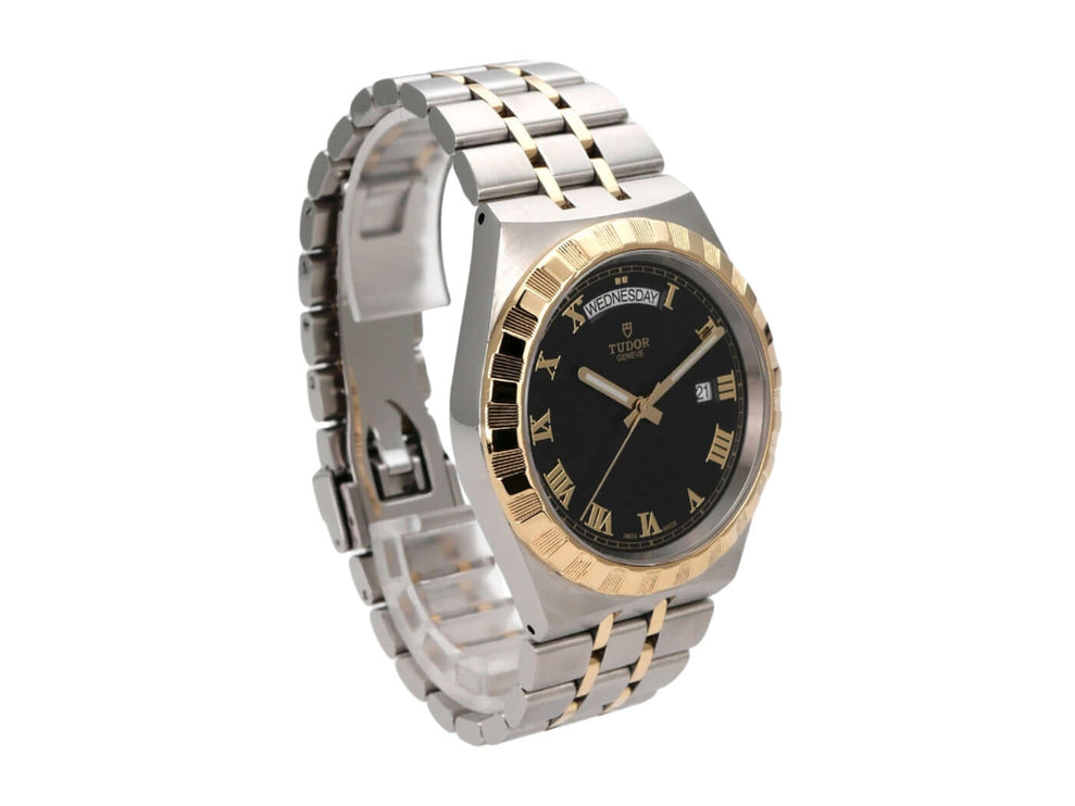 Tudor Royal Day-Date Ref. M28603-0003 mit Edelstahl-Gelbgold Armband und schwarzem Zifferblatt