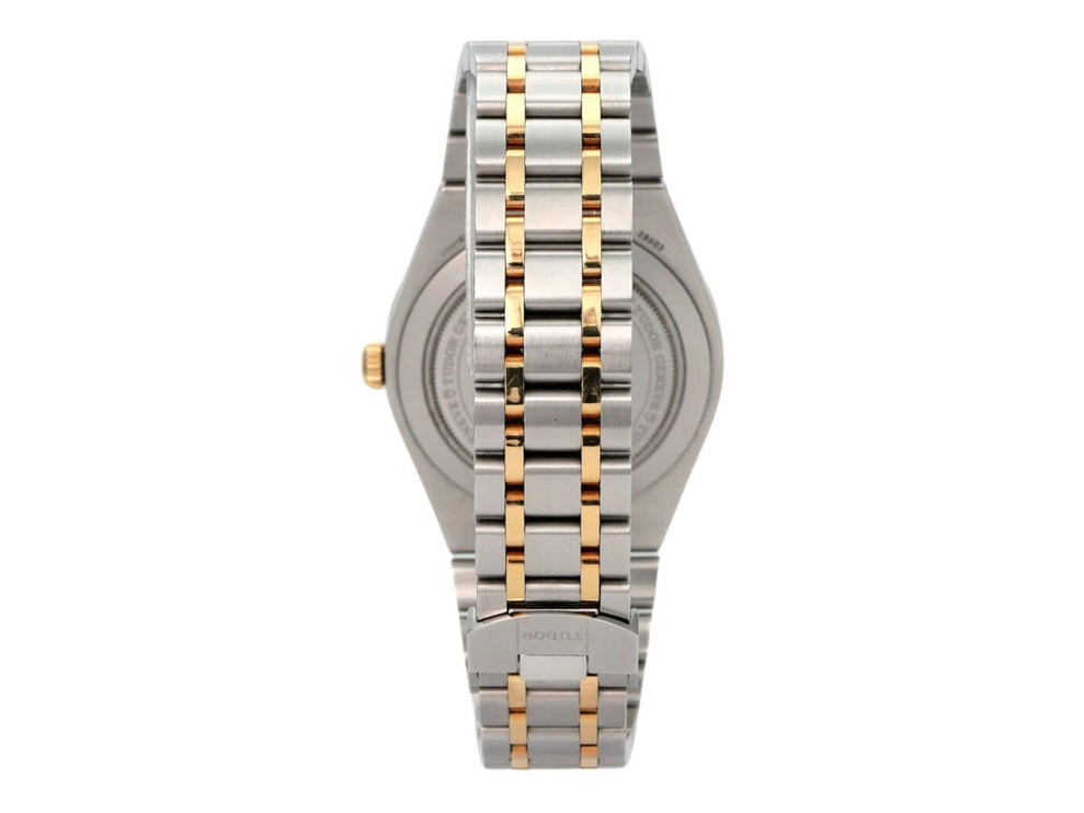 Tudor Royal Day-Date Ref. M28603-0003 Edelstahl-Gelbgold Armband von hinten, hochwertige Uhr mit präziser Verarbeitung.
