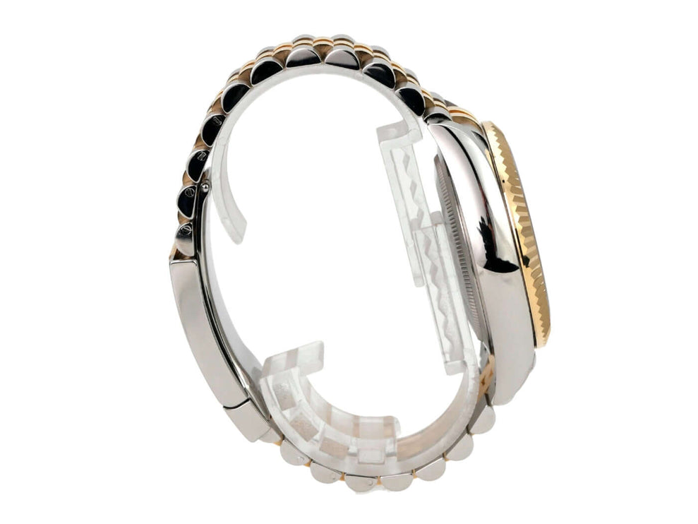 Rolex Sky-Dweller Edelstahl Gelbgold 336933 Champagner Jubile-Band seitliche Ansicht des Gehäuses und Armbands