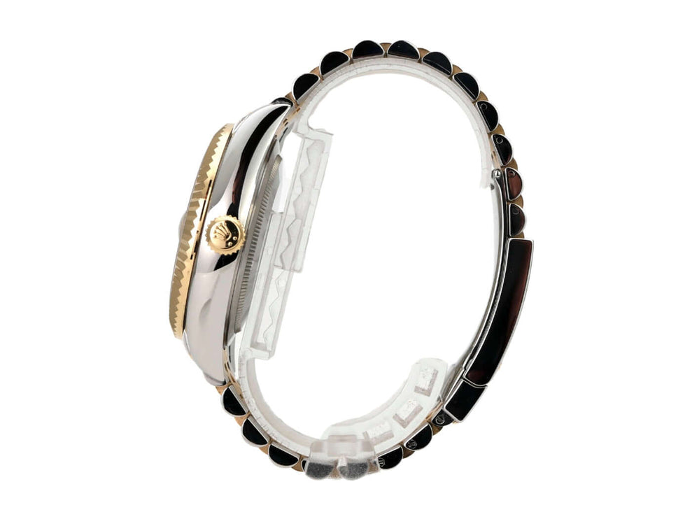 Rolex Sky-Dweller Edelstahl Gelbgold 336933 Champagner Jubile-Band seitliche Ansicht des Uhrengehäuses