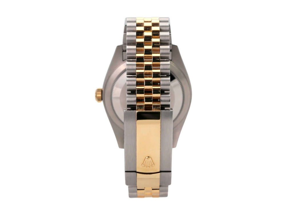Rolex Sky-Dweller Edelstahl Gelbgold 336933 Champagner Jubile-Band Armbandansicht mit Oysterclasp-Faltschließe