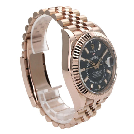 Rolex Sky-Dweller 336935 Everose-Gold Blau Jubile-Band mit poliertem 18 kt Everose-Gold Armband.