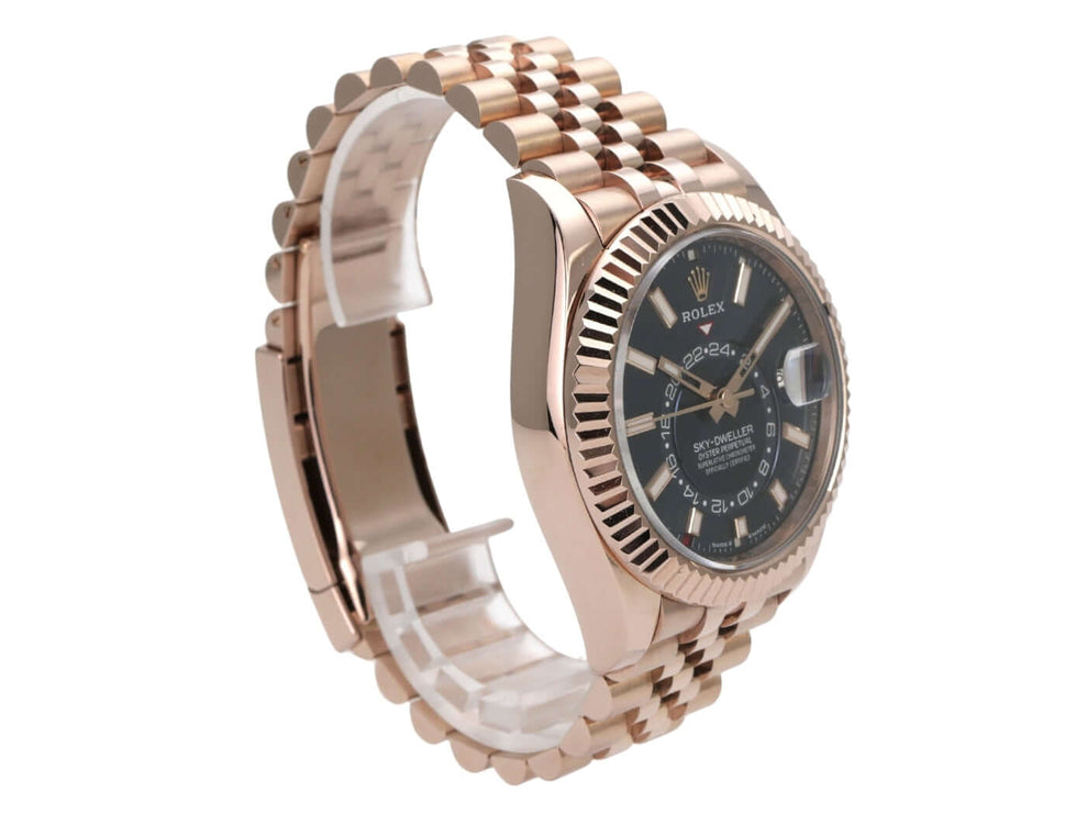 Rolex Sky-Dweller 336935 Everose-Gold Blau Jubile-Band mit poliertem 18 kt Everose-Gold Armband.