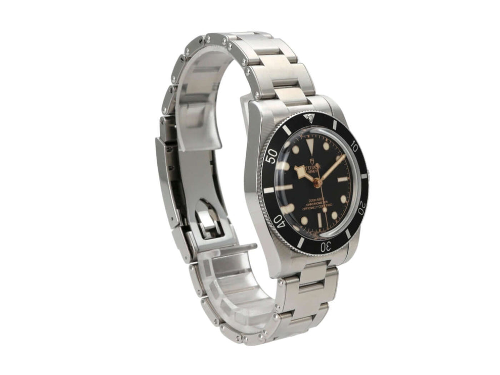 Tudor Heritage Black Bay 54 M79000N-0001 Edelstahlarmband und schwarzes Zifferblatt mit Leuchtindexen