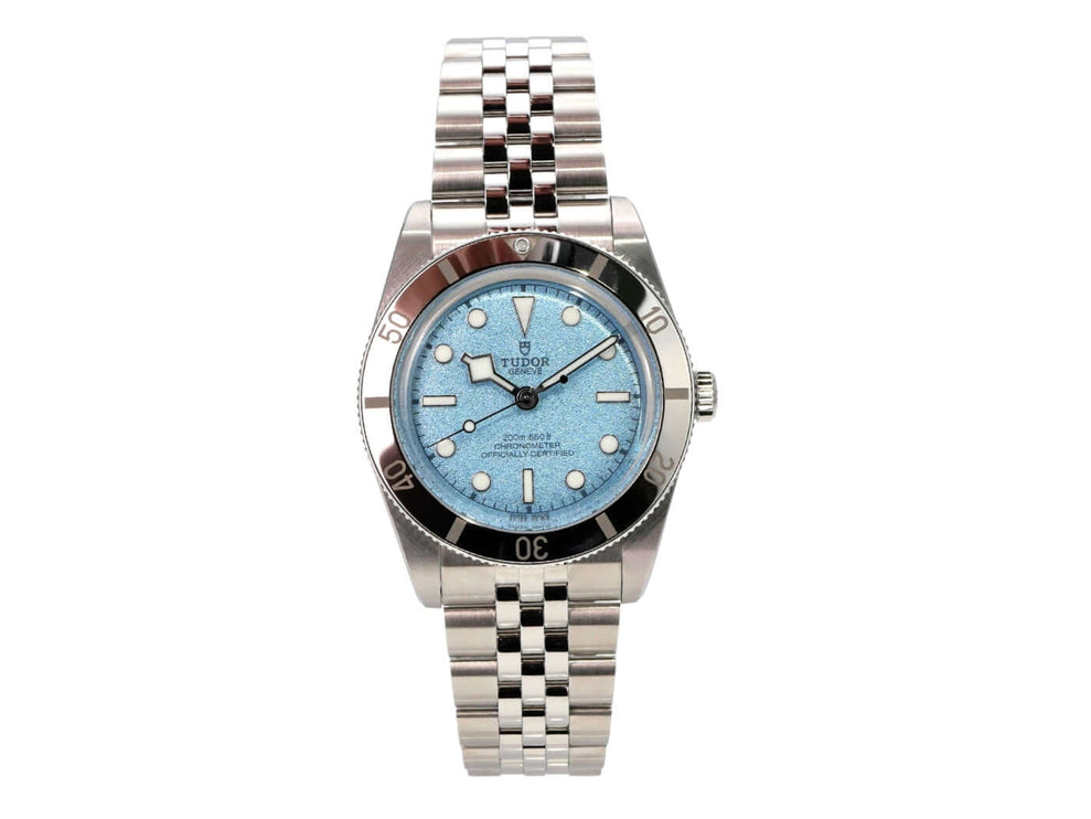 Tudor Heritage Black Bay 54 M79000-0001 mit blauem Zifferblatt, Edelstahlarmband und drehbarer Lünette