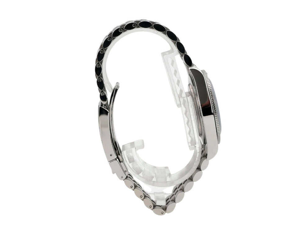 Tudor Heritage Black Bay 54 M79000-0001 Edelstahlarmband und Gehäuseansicht, poliert und satiniert, 37 mm Durchmesser.