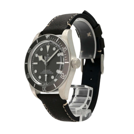 Tudor Heritage Black Bay Fifty-Eight 925 M79010SG-0001, 39mm, graues Zifferblatt, Lederband, Automatik-Uhrwerk.