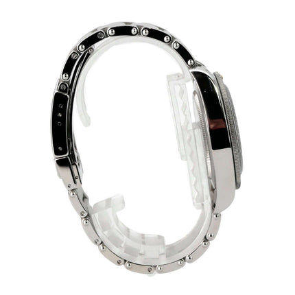 Tudor Heritage Black Bay Fifty-Eight M79030N-0001 Uhr aus Edelstahl, seitliche Ansicht, mit Sicherheitsfaltschließe.
