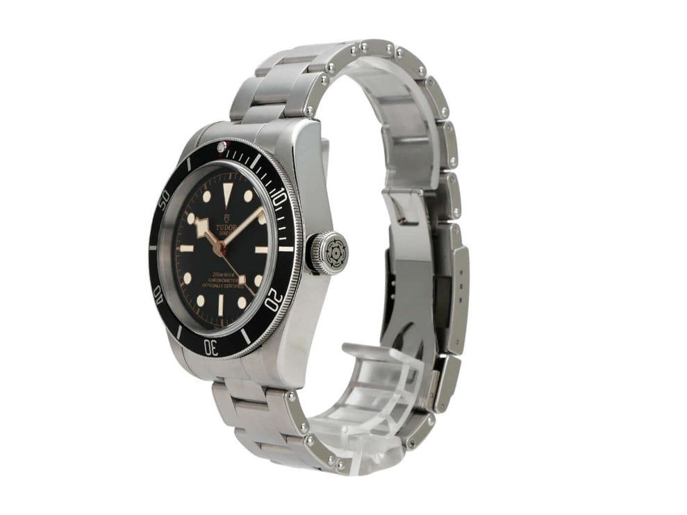 Tudor Heritage Black Bay 79230N-0009 Edelstahl Taucheruhr mit schwarzem Zifferblatt und Sicherheitsfaltschließe