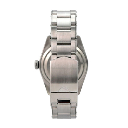 Tudor Heritage Black Bay 79230N-0009: Ansicht der Rückseite mit Edelstahlarmband und Sicherheitsfaltschließe.