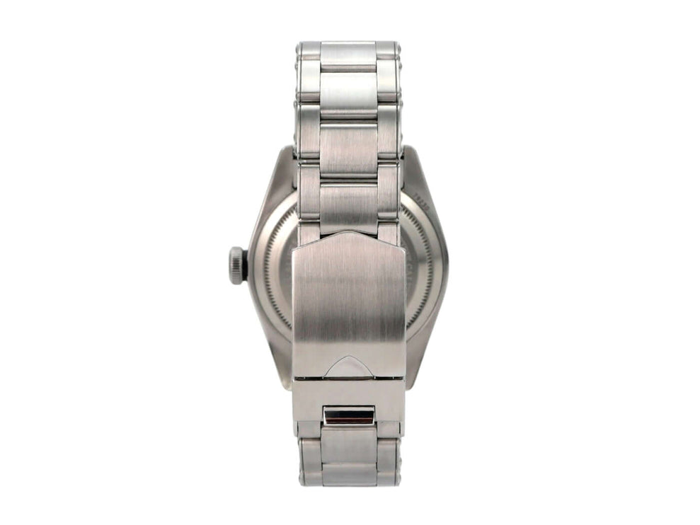 Tudor Heritage Black Bay 79230N-0009: Ansicht der Rückseite mit Edelstahlarmband und Sicherheitsfaltschließe.