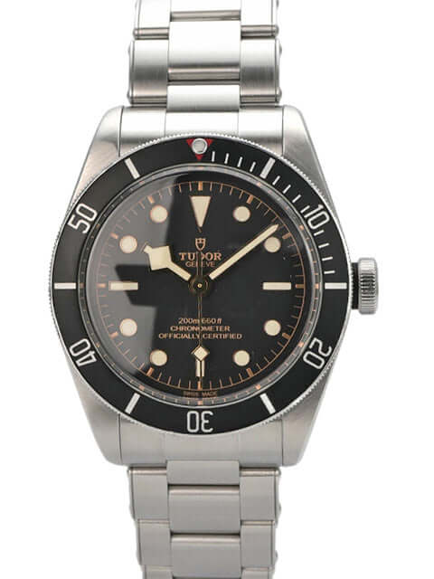 Tudor Heritage Black Bay M79230N-0009 Uhr mit schwarzem Zifferblatt und Edelstahlgehäuse, 60-Minuten-Lünette