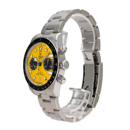 Tudor Black Bay Chrono 39 M79310N-0001 mit gelbem Zifferblatt, Chronograph und Edelstahlband