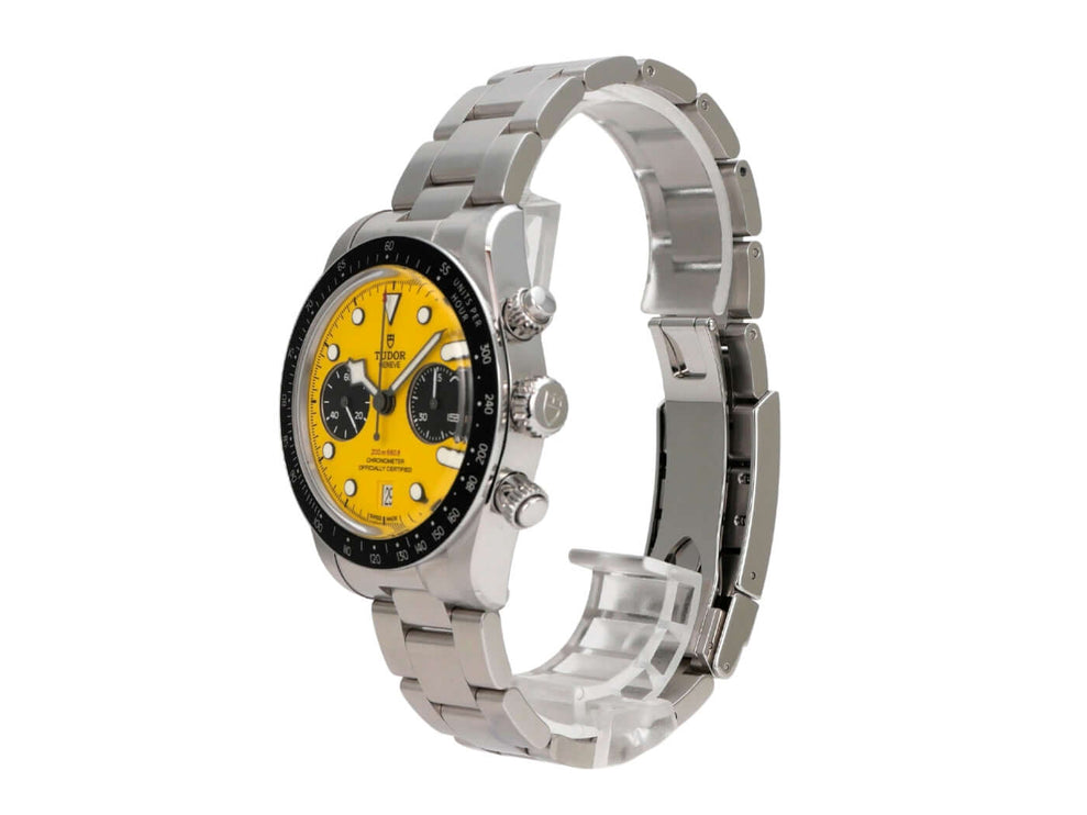 Tudor Black Bay Chrono 39 M79310N-0001 mit gelbem Zifferblatt, Chronograph und Edelstahlband