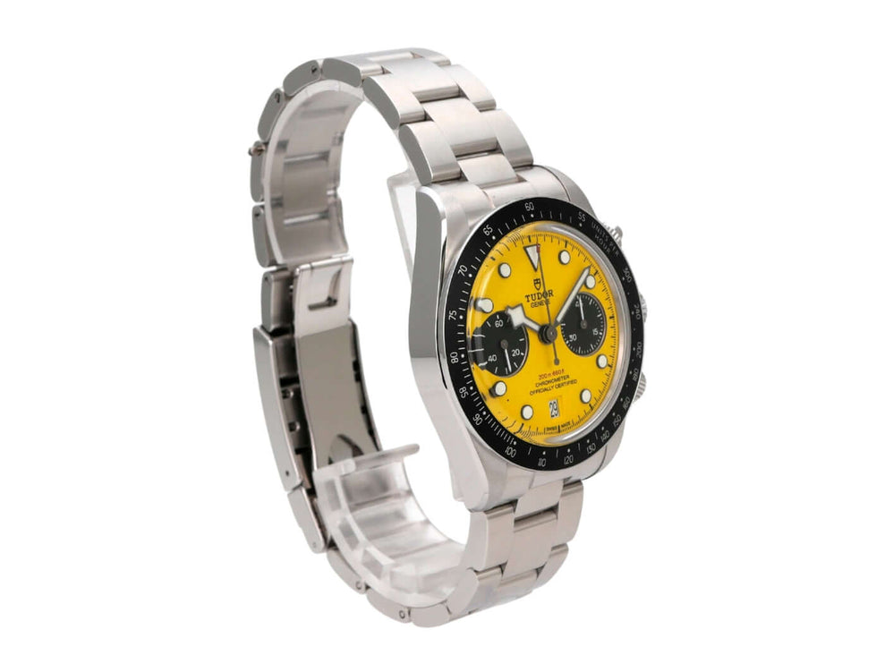 Tudor Black Bay Chrono 39 M79310N-0001 mit gelbem Zifferblatt, Edelstahlarmband und Chronograph