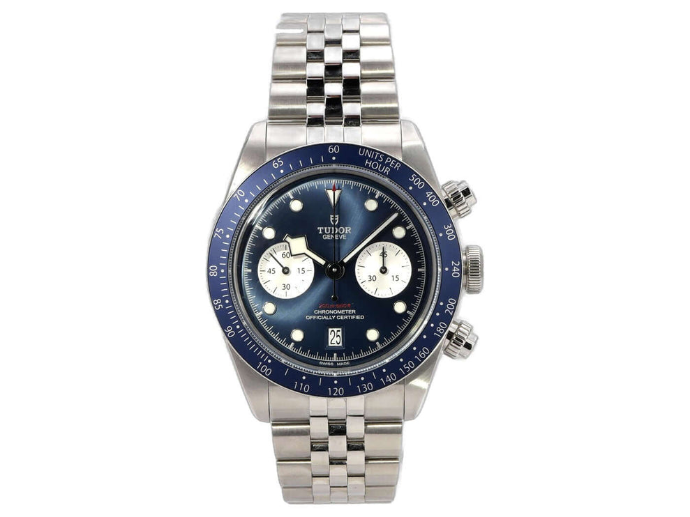 Tudor Black Bay Chrono M79360B-0002 mit blauem Zifferblatt, Stahlarmband und Chronograph