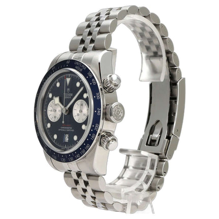 Tudor Black Bay Chrono M79360B-0002, blaue Chronographen-Armbanduhr aus Edelstahl mit Automatikwerk und Stahlband