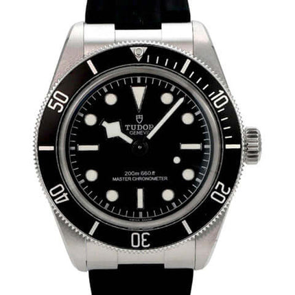 Tudor Black Bay M7941A1A0NU-0002 schwarze Taucheruhr aus Edelstahl mit Kautschukband und schwarzem Zifferblatt