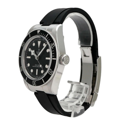 Tudor Black Bay M7941A1A0NU-0002 Automatik Uhr aus Edelstahl mit schwarzem Zifferblatt und Kautschukband