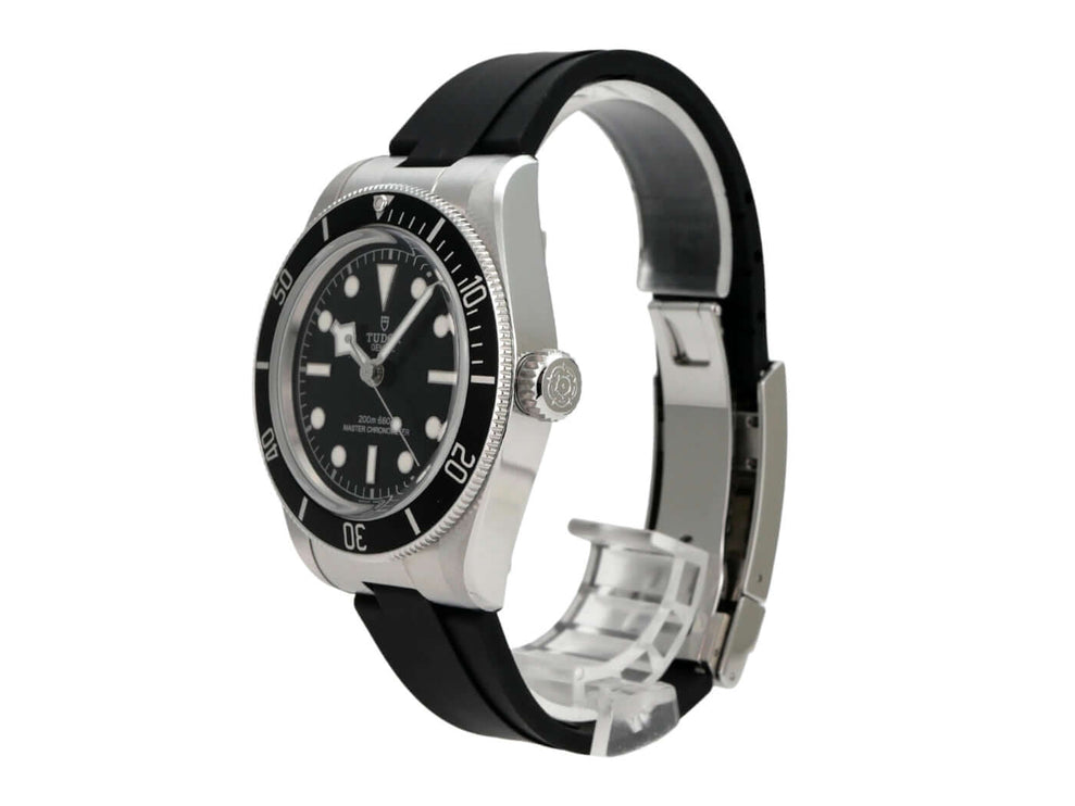 Tudor Black Bay M7941A1A0NU-0002 Automatik Uhr aus Edelstahl mit schwarzem Zifferblatt und Kautschukband