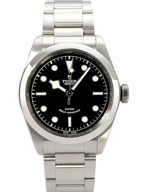 Tudor Black Bay 41 Ref. M79540-0006, schwarze Zifferblatt-Uhr aus Edelstahl mit Automatik und Stahlband