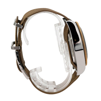 Tudor Heritage Black Bay Steel Gold Textilband M79733N-0005 mit braunem Textilband und Edelstahl-Gehäuse
