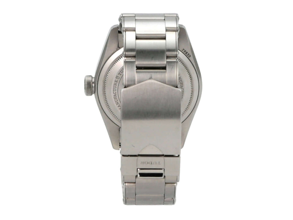 Tudor Black Bay GMT M79830RB-0001 Rückansicht mit Edelstahlband und Sicherheitsfaltschließe