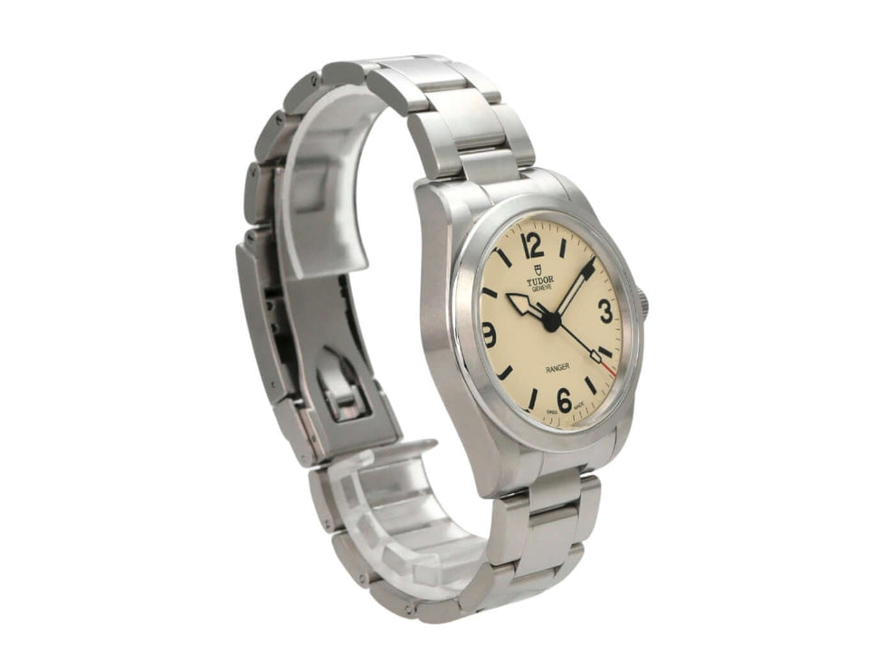Tudor Ranger M79930-0007 Uhr mit Edelstahlarmband und beigem Zifferblatt, Automatikbetrieb und 70 Stunden Gangreserve.