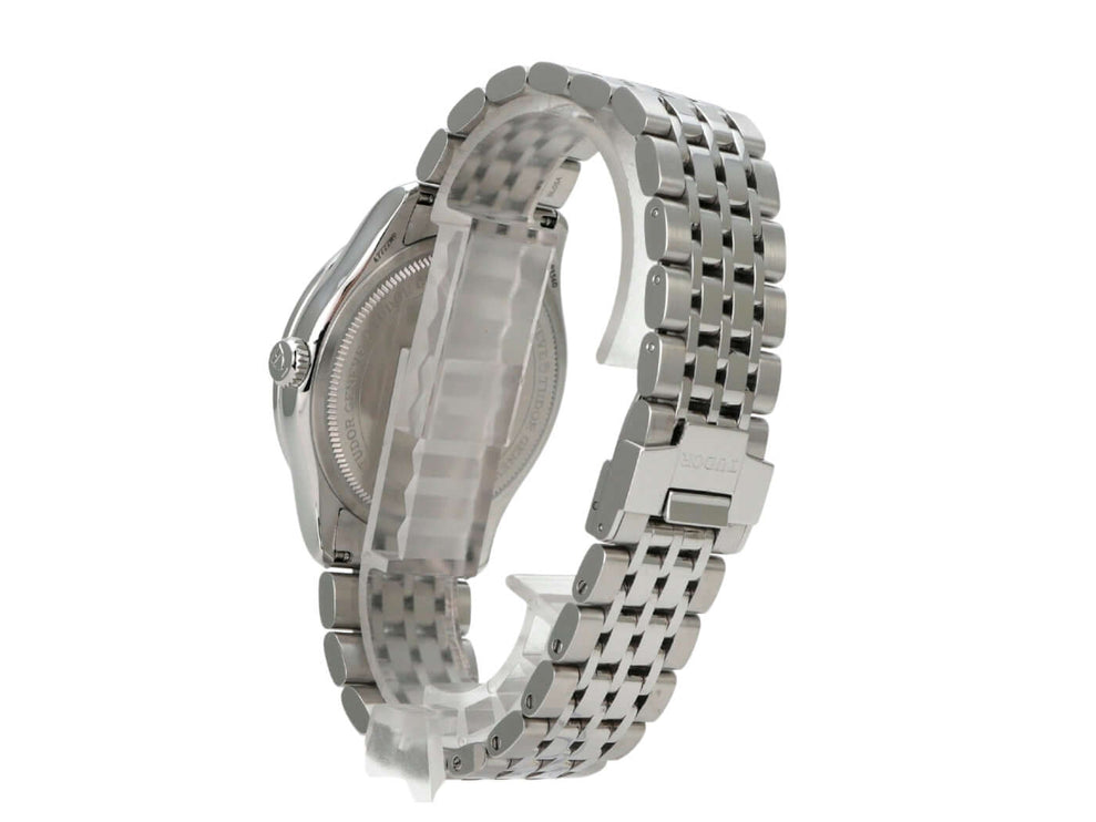 Tudor 1926 Luna Ref. M91560-0002 Ansicht von der Seite mit Edelstahlband und Faltschließe.