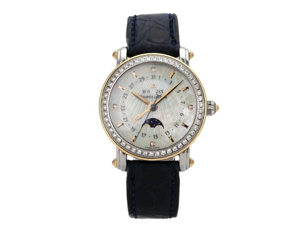 Maurice Lacroix Masterpiece Phase de Lune Dame MP6066-DY501-17G mit Perlmutt-Zifferblatt und Diamantenlünette