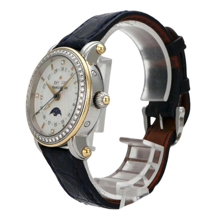 Maurice Lacroix Masterpiece Phase de Lune Dame MP6066-DY501-17G mit Edelstahlgehäuse undDiamantenlünette.